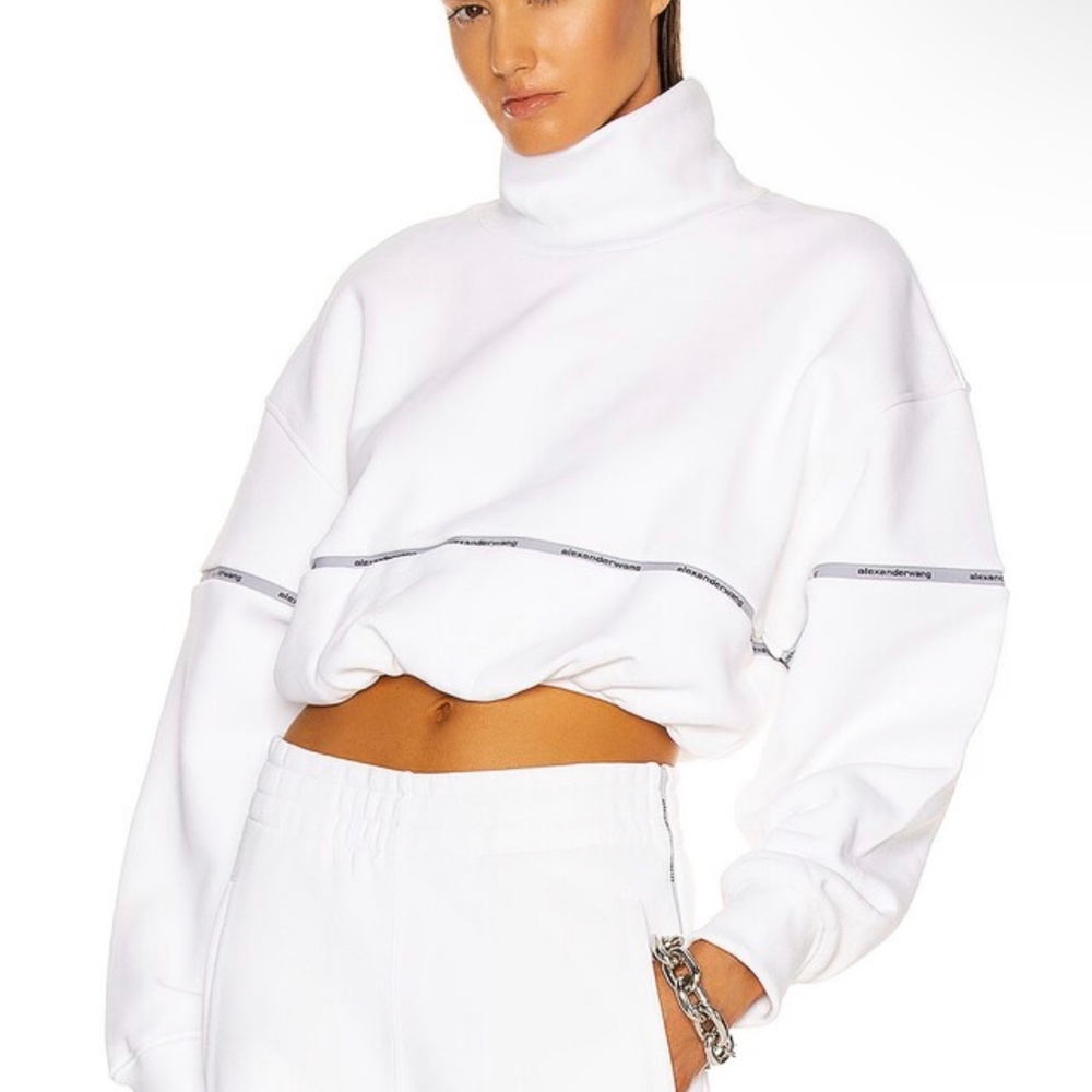 ALEXANDER WANG Cropped Logo Tape Sweatshirt